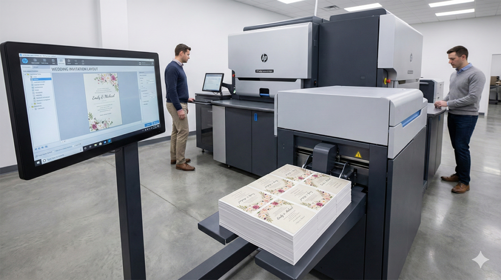 인쇄판 출력 없이 컴퓨터에서 바로 전송하여 다품종 소량 생산 및 가변 데이터 인쇄가 가능한 디지털 인쇄기 장비